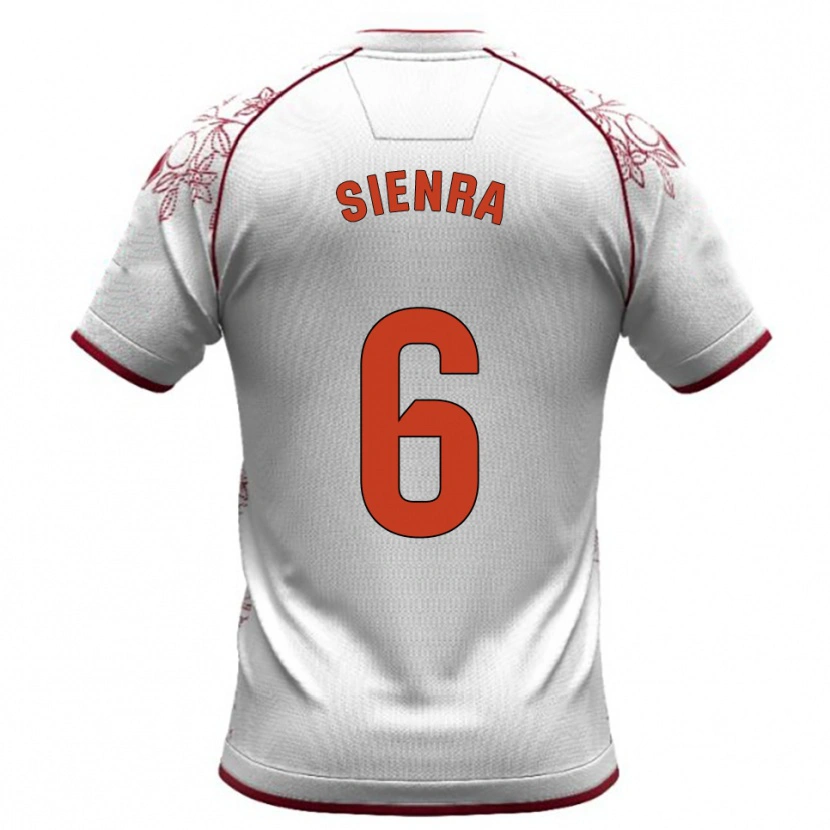 Danxen Donna Maglia Agustín Sienra #6 Bianco Borgogna Kit Gara Away 2025/26 Maglietta