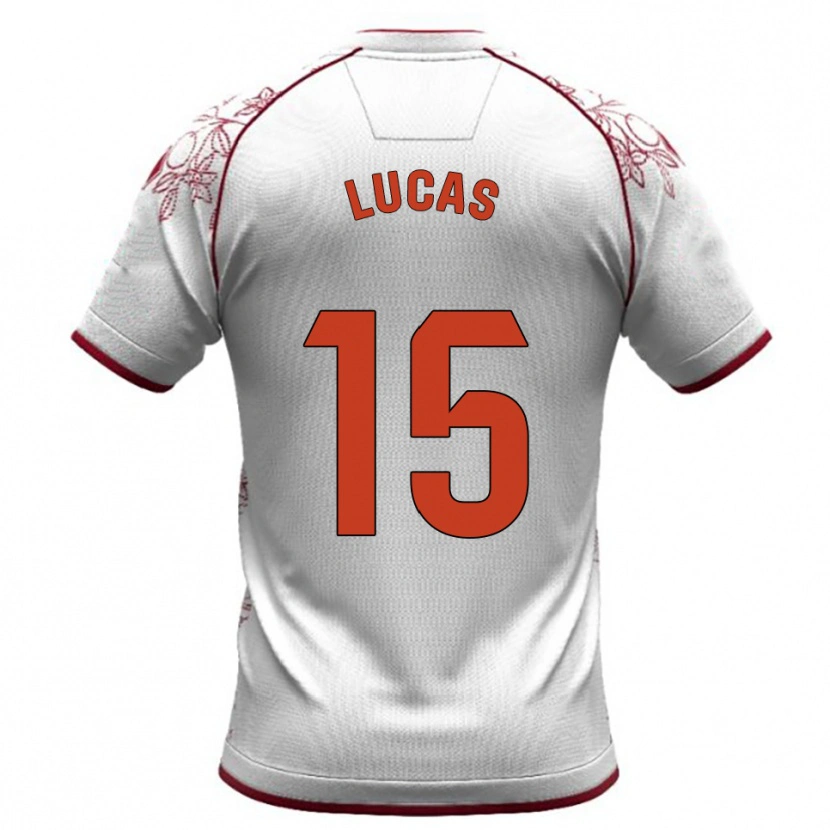 Danxen Donna Maglia Lucas Alcázar #15 Bianco Borgogna Kit Gara Away 2025/26 Maglietta