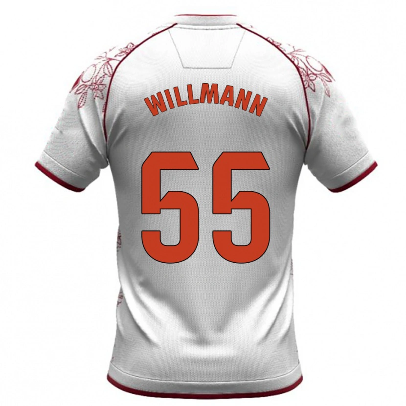 Danxen Donna Maglia Michal Willmann #55 Bianco Borgogna Kit Gara Away 2025/26 Maglietta
