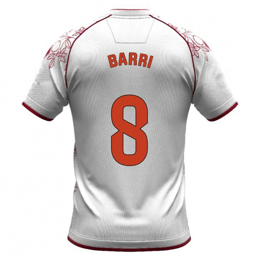 Danxen Donna Maglia Diego Barri #8 Bianco Borgogna Kit Gara Away 2025/26 Maglietta