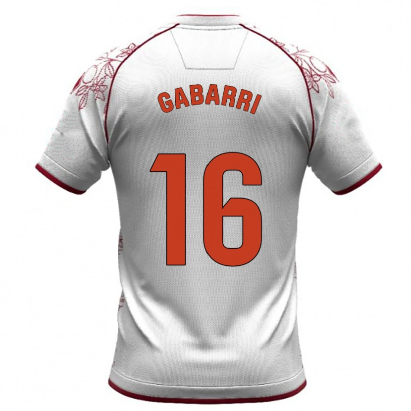 Danxen Donna Maglia Toni Gabarri #16 Bianco Borgogna Kit Gara Away 2025/26 Maglietta
