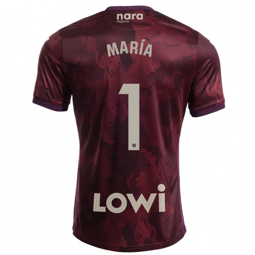 Danxen Donna Maglia María Hernández #1 Borgogna Bianco Kit Gara Away 2025/26 Maglietta