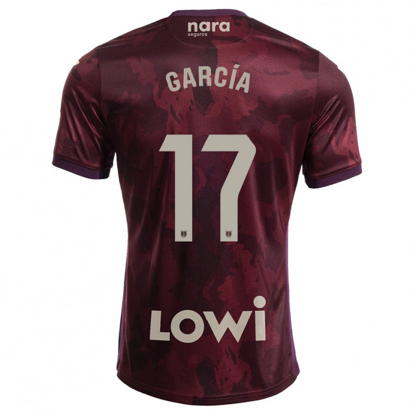Danxen Donna Maglia Naim García #17 Borgogna Bianco Kit Gara Away 2025/26 Maglietta