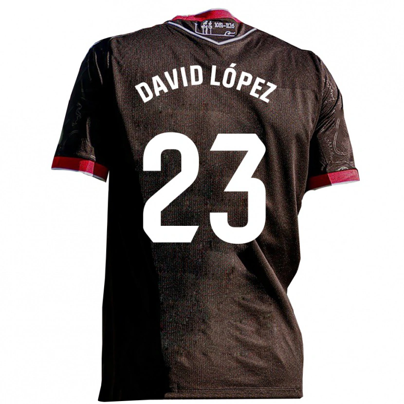Danxen Donna Maglia David López #23 Nero Rosso Kit Gara Away 2025/26 Maglietta