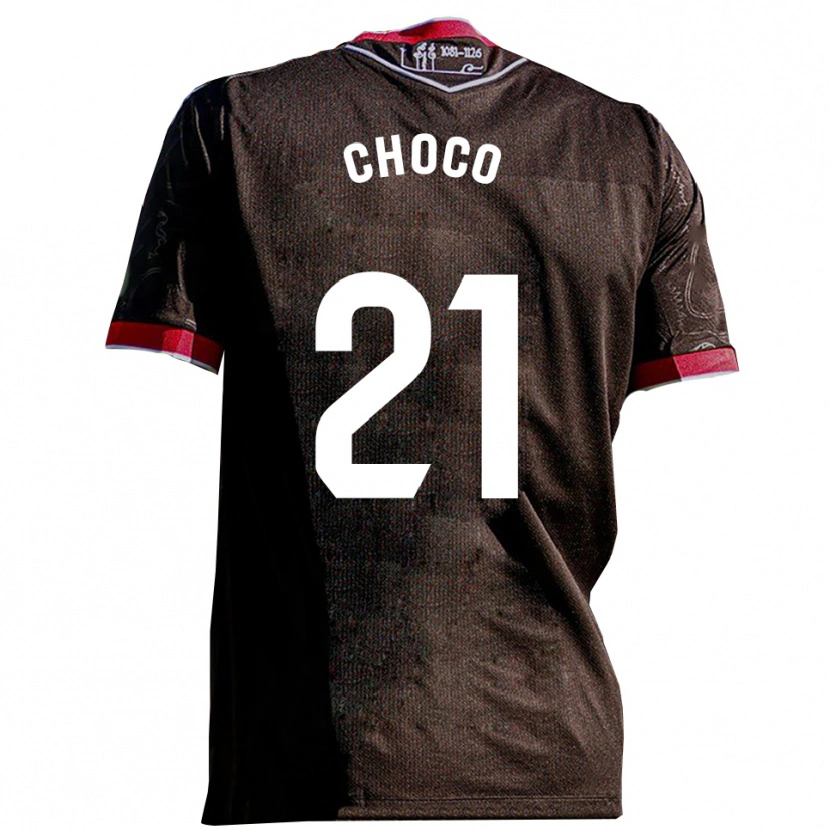 Danxen Donna Maglia Álvaro Choco #21 Nero Rosso Kit Gara Away 2025/26 Maglietta
