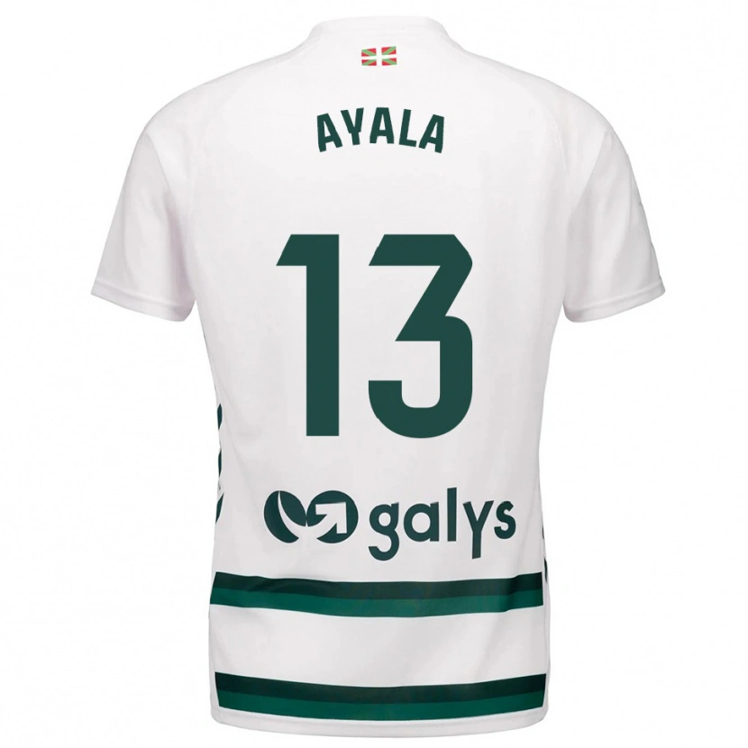 Danxen Donna Maglia Unai Ayala #13 Bianco Verde Kit Gara Away 2025/26 Maglietta