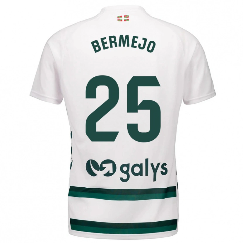 Danxen Donna Maglia Joseba Bermejo #25 Bianco Verde Kit Gara Away 2025/26 Maglietta