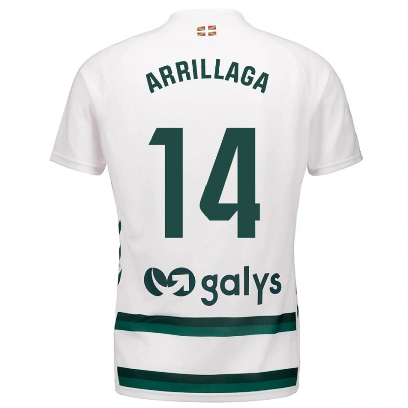 Danxen Donna Maglia Hodei Arrillaga #14 Bianco Verde Kit Gara Away 2025/26 Maglietta