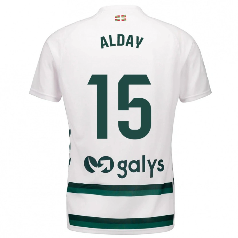 Danxen Donna Maglia Iker Alday #15 Bianco Verde Kit Gara Away 2025/26 Maglietta