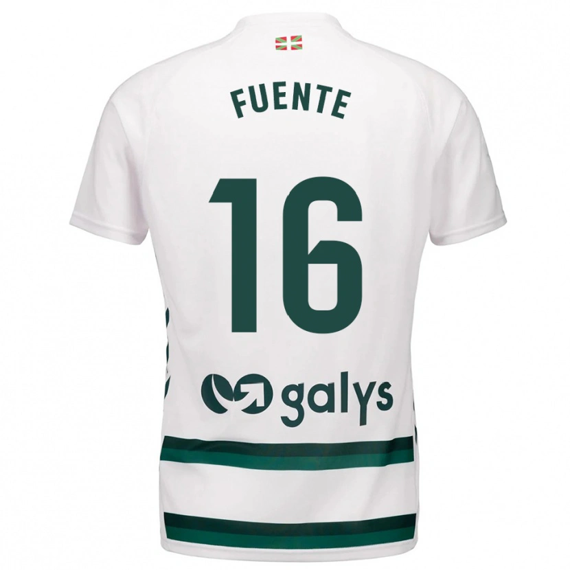 Danxen Donna Maglia Mario Fuente #16 Bianco Verde Kit Gara Away 2025/26 Maglietta