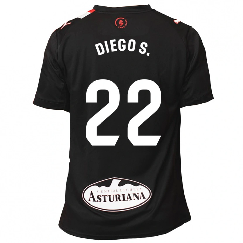 Danxen Donna Maglia Diego Sánchez #22 Nero Bianco Kit Gara Away 2025/26 Maglietta