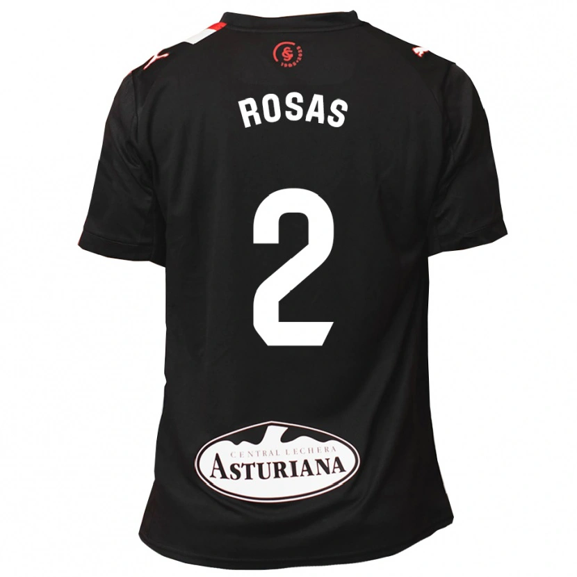 Danxen Donna Maglia Guille Rosas #2 Nero Bianco Kit Gara Away 2025/26 Maglietta
