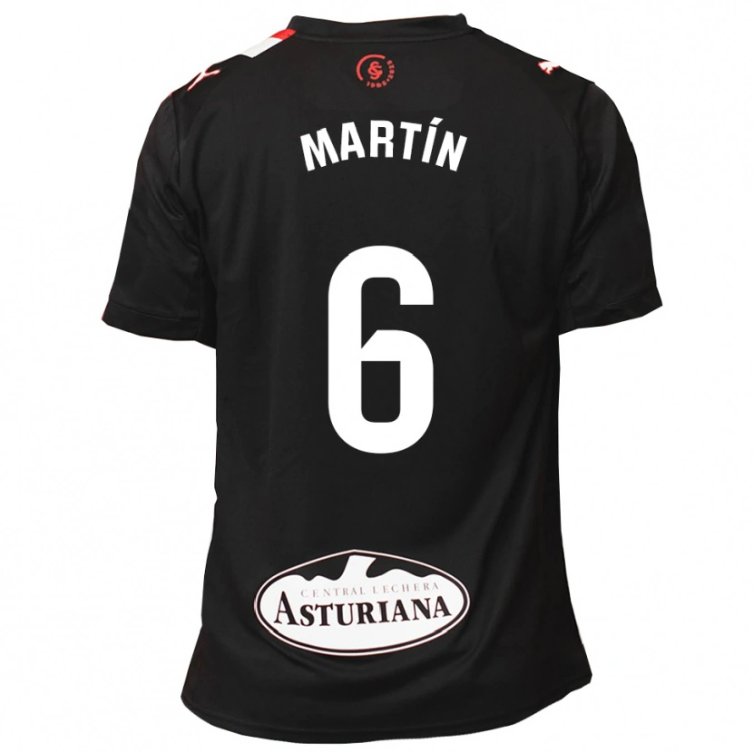 Danxen Donna Maglia Nacho Martín #6 Nero Bianco Kit Gara Away 2025/26 Maglietta