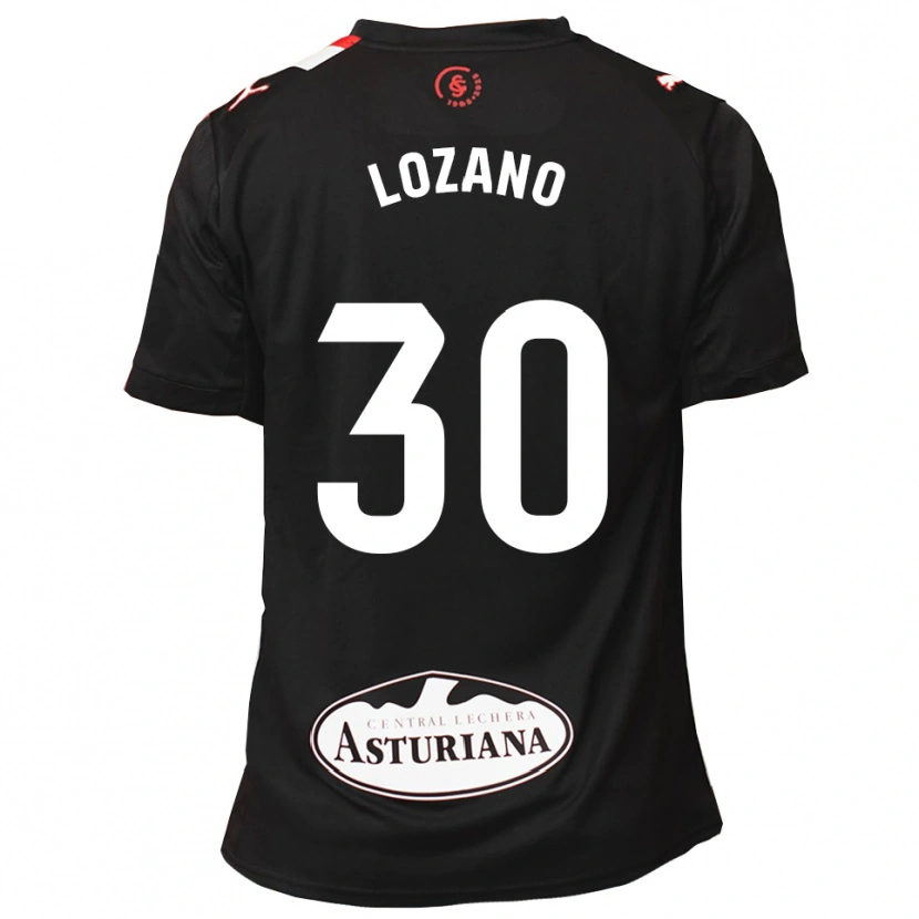 Danxen Donna Maglia Álex Lozano #30 Nero Bianco Kit Gara Away 2025/26 Maglietta