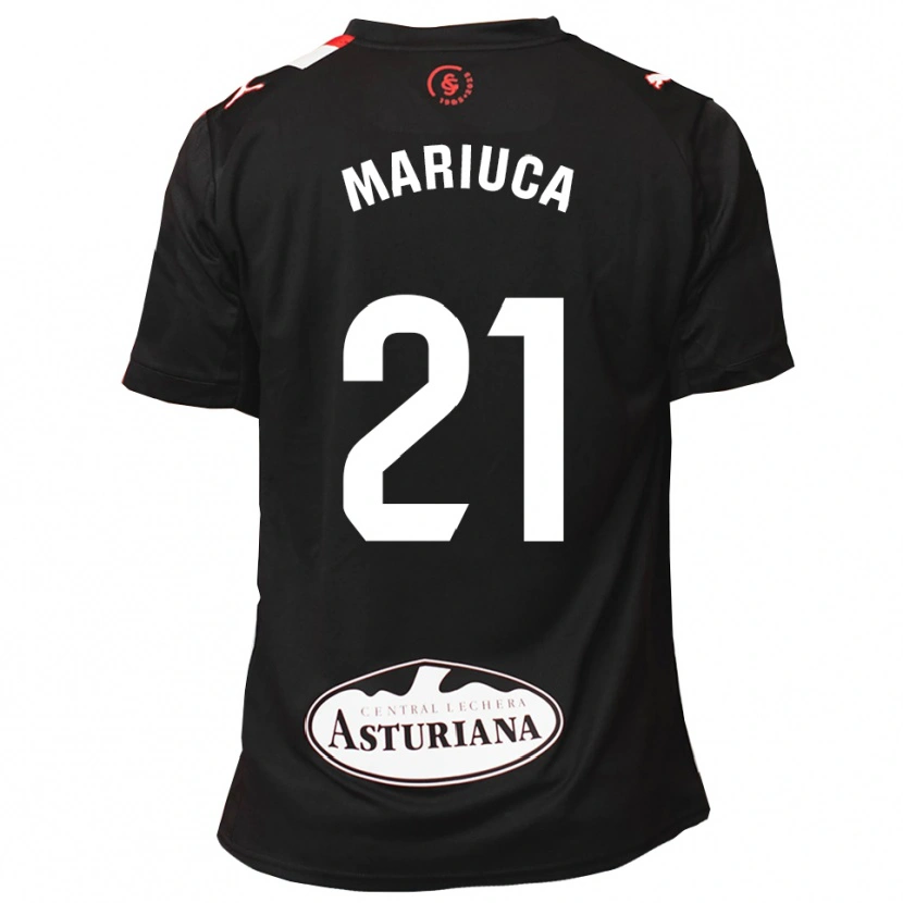 Danxen Donna Maglia María González Rodríguez #21 Nero Bianco Kit Gara Away 2025/26 Maglietta