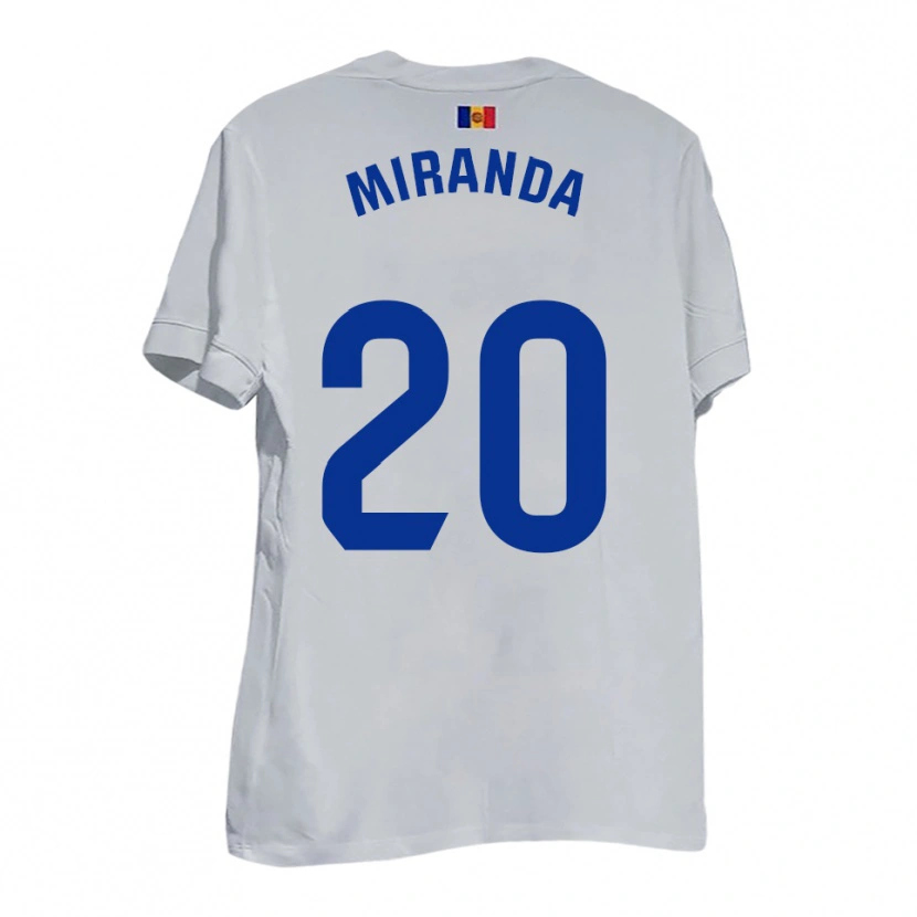 Danxen Donna Maglia Pau Miranda #20 Bianco Blu Giallo Kit Gara Away 2025/26 Maglietta