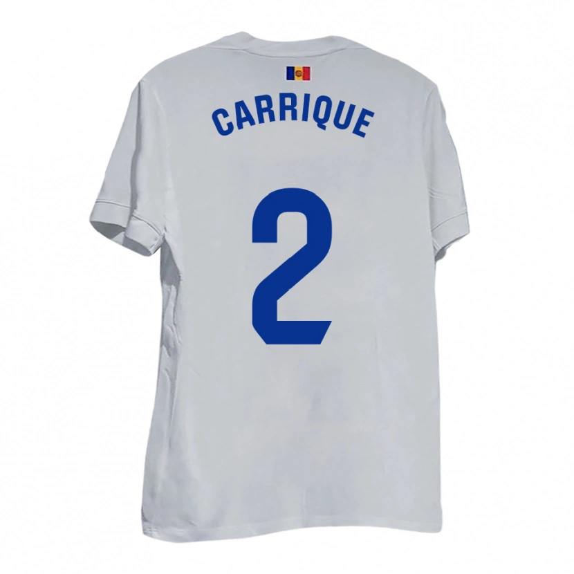 Danxen Donna Maglia Thomas Carrique #2 Bianco Blu Giallo Kit Gara Away 2025/26 Maglietta