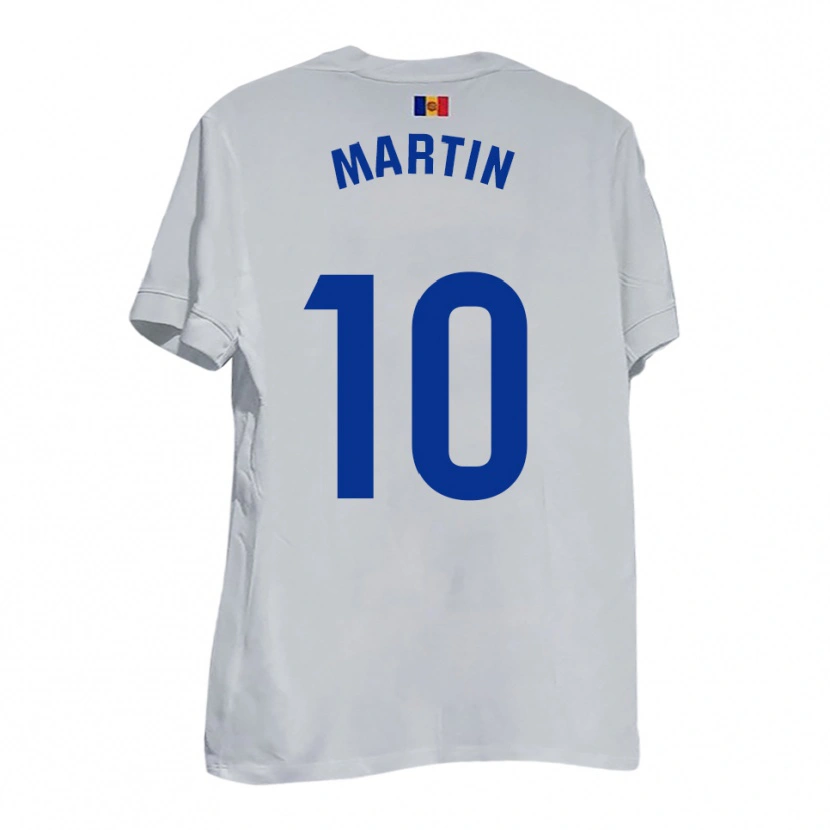 Danxen Donna Maglia Álvaro Martín #10 Bianco Blu Giallo Kit Gara Away 2025/26 Maglietta