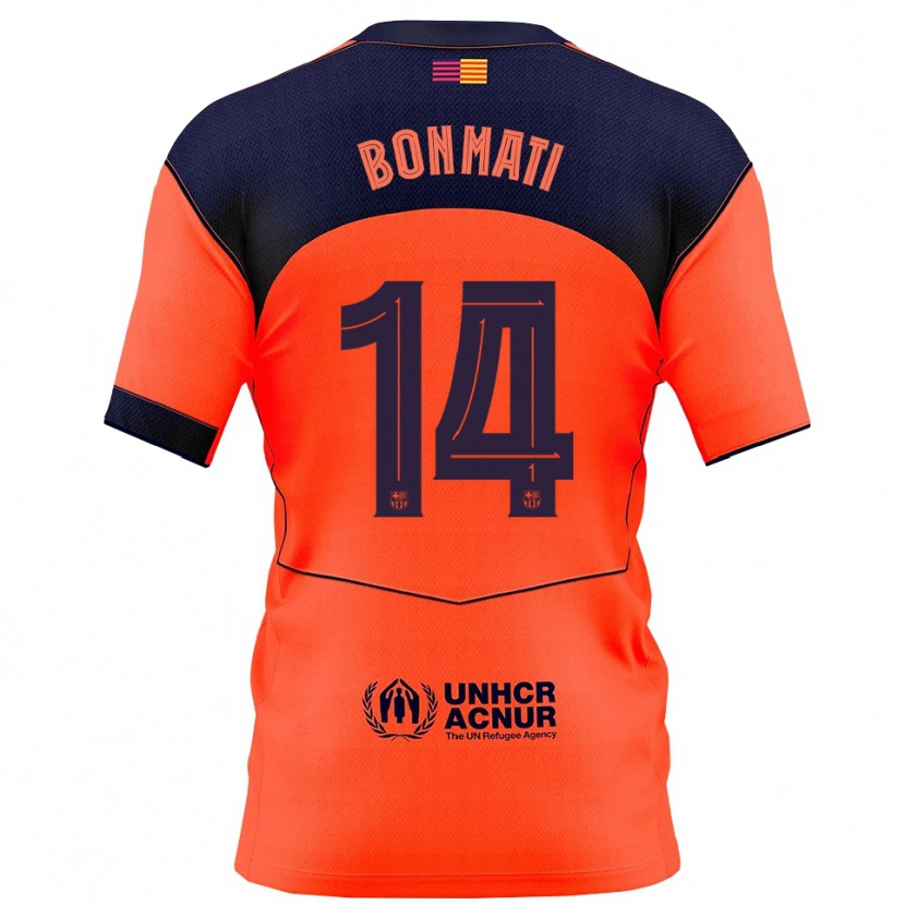 Danxen Donna Maglia Aitana Bonmati #14 Arancione Blu Scuro Kit Gara Third 2025/26 Maglietta