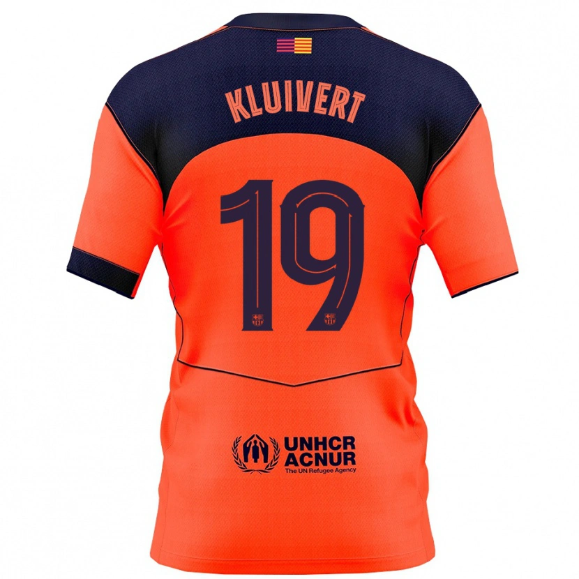 Danxen Donna Maglia Shane Kluivert #19 Arancione Blu Scuro Kit Gara Third 2025/26 Maglietta