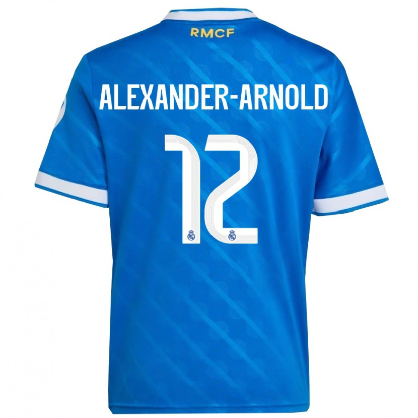 Danxen Donna Maglia Trent Alexander-Arnold #12 Blu Bianco Kit Gara Third 2025/26 Maglietta