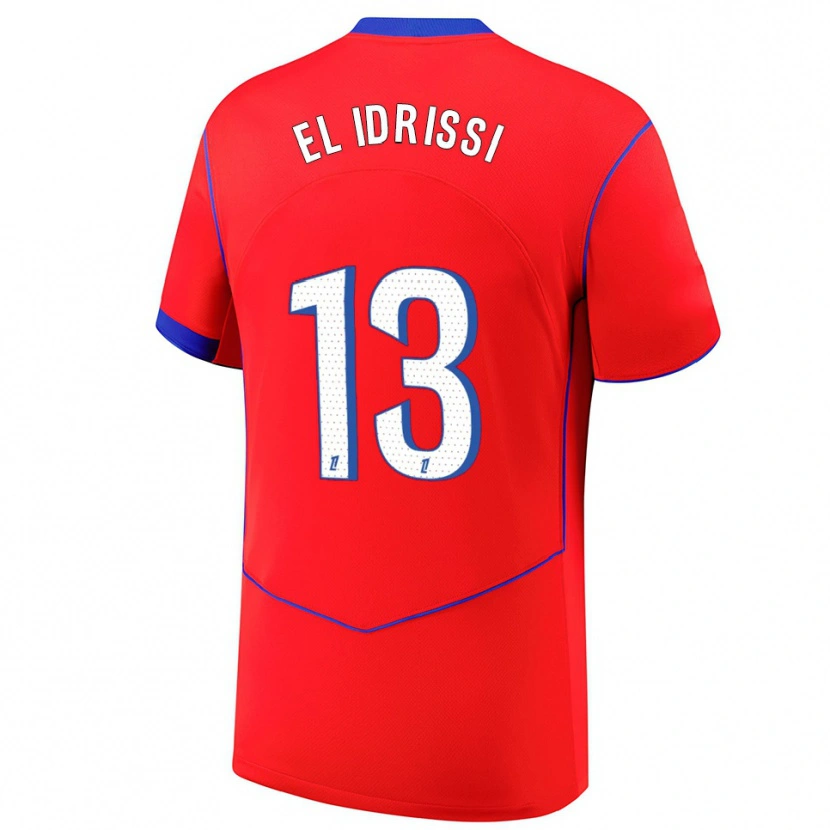 Danxen Donna Maglia Mohamed-Amine El Idrissi #13 Rosso Blu Bianco Kit Gara Third 2025/26 Maglietta