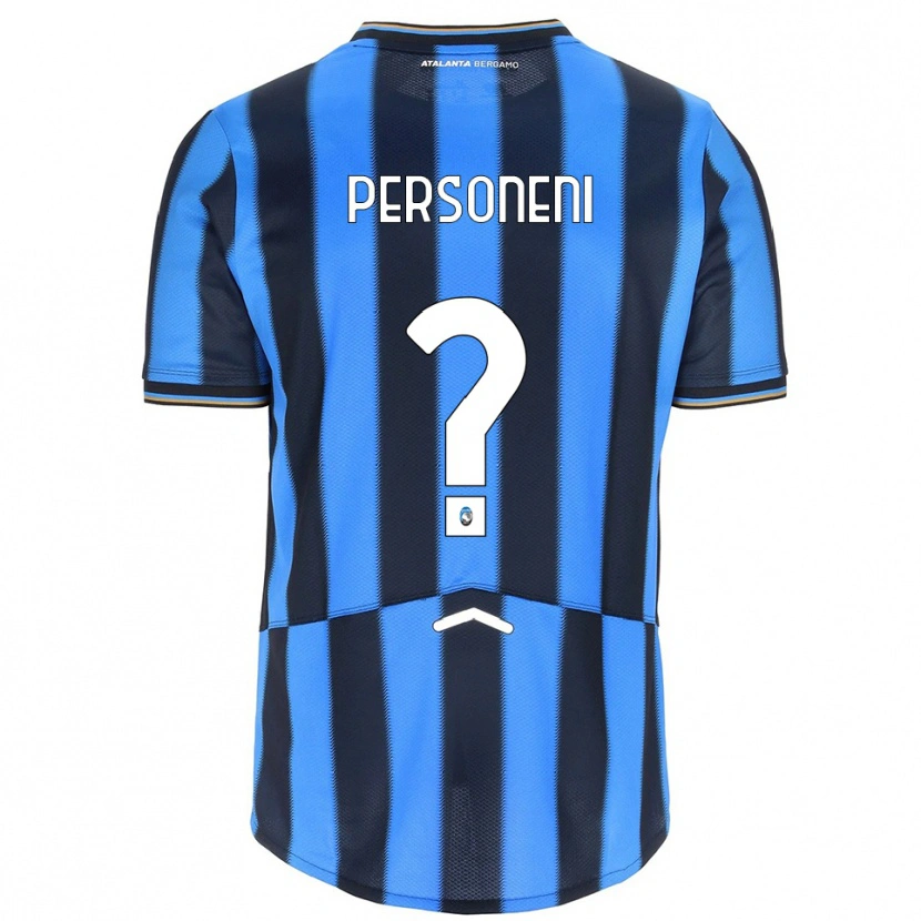 Danxen Bambino Maglia Mirko Personeni #0 Azzurro Nero Kit Gara Home 2025/26 Maglietta