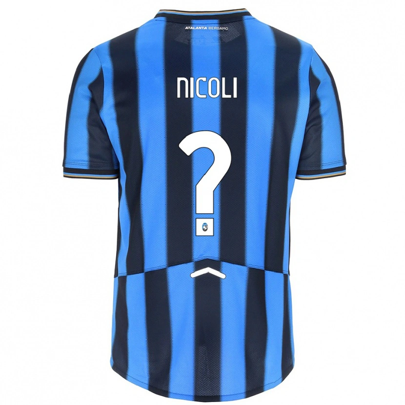 Danxen Bambino Maglia Andrea Nicoli #0 Azzurro Nero Kit Gara Home 2025/26 Maglietta