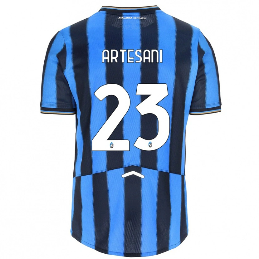 Danxen Bambino Maglia Nicolò Artesani #23 Azzurro Nero Kit Gara Home 2025/26 Maglietta