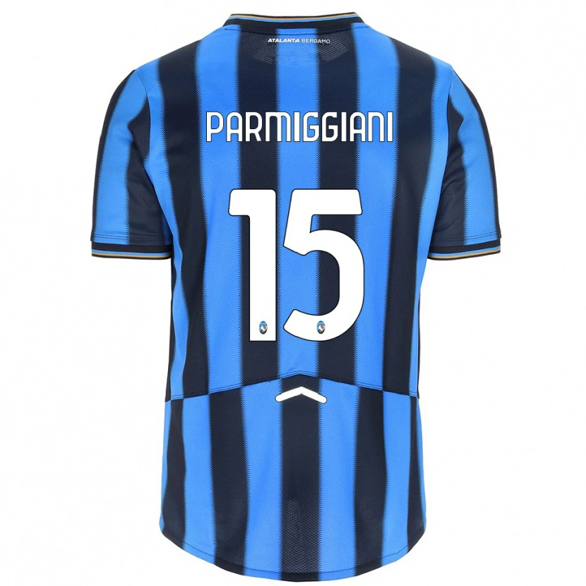 Danxen Bambino Maglia Pietro Parmiggiani #15 Azzurro Nero Kit Gara Home 2025/26 Maglietta