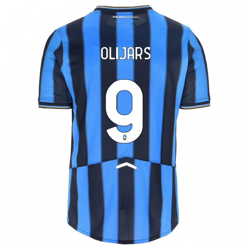 Danxen Bambino Maglia Jegors Olijars #9 Azzurro Nero Kit Gara Home 2025/26 Maglietta