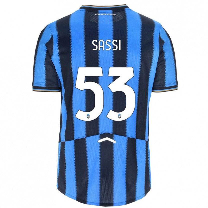 Danxen Bambino Maglia Jacopo Sassi #53 Azzurro Nero Kit Gara Home 2025/26 Maglietta