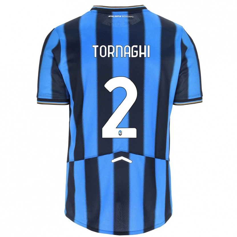 Danxen Bambino Maglia Pietro Tornaghi #2 Azzurro Nero Kit Gara Home 2025/26 Maglietta