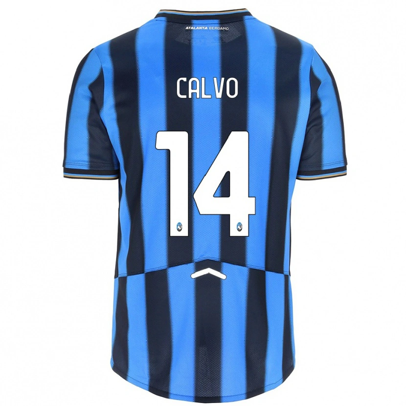 Danxen Bambino Maglia Filippo Calvo #14 Azzurro Nero Kit Gara Home 2025/26 Maglietta