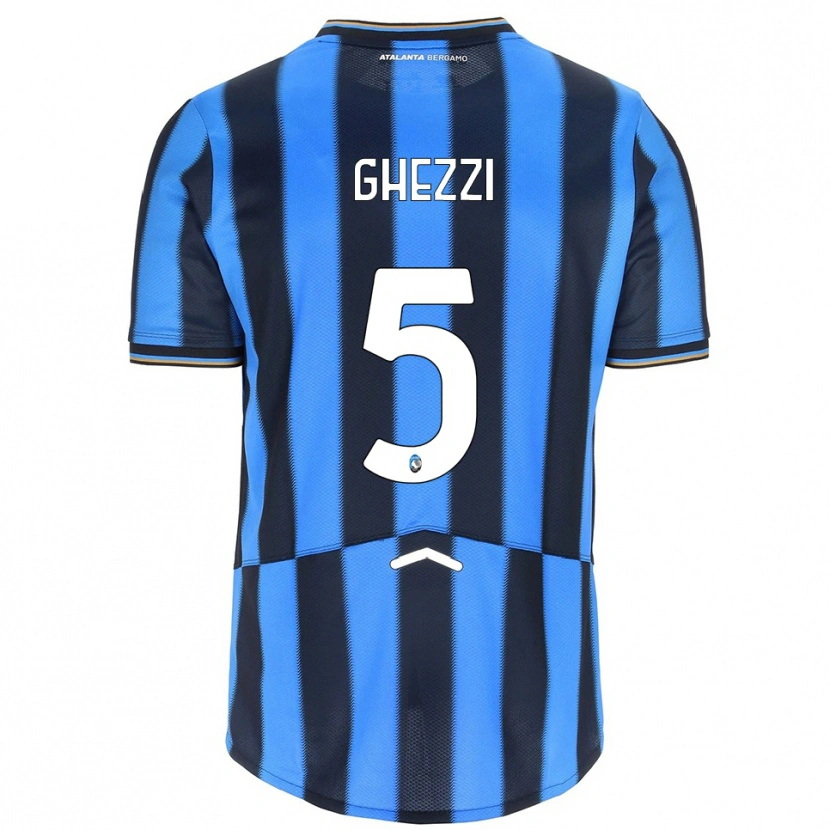 Danxen Bambino Maglia Samuele Ghezzi #5 Azzurro Nero Kit Gara Home 2025/26 Maglietta