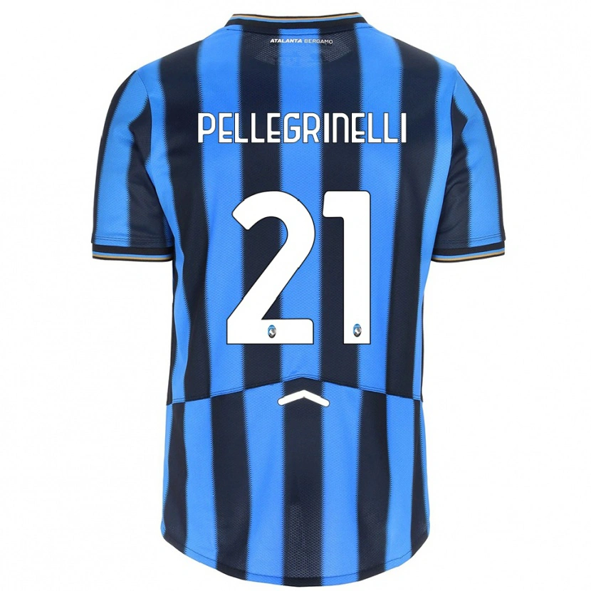 Danxen Bambino Maglia Giorgia Pellegrinelli #21 Azzurro Nero Kit Gara Home 2025/26 Maglietta