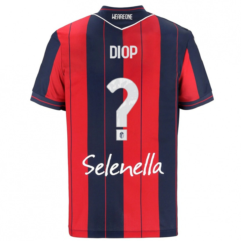 Danxen Bambino Maglia Saer Diop #0 Rosso Blu Navy Kit Gara Home 2025/26 Maglietta