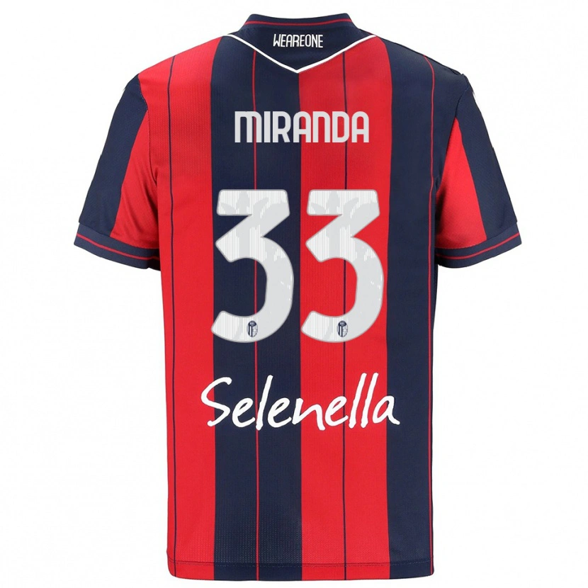 Danxen Bambino Maglia Juan Miranda #33 Rosso Blu Navy Kit Gara Home 2025/26 Maglietta