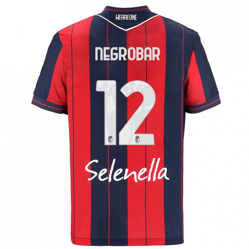 Danxen Bambino Maglia Lucas Negrobar #12 Rosso Blu Navy Kit Gara Home 2025/26 Maglietta