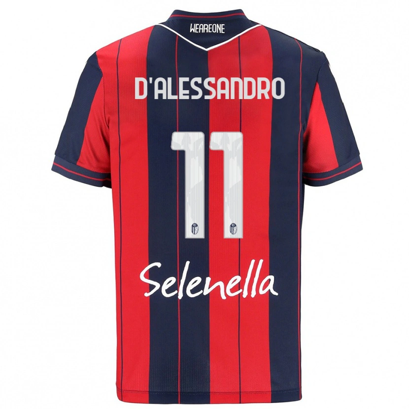 Danxen Bambino Maglia Giuliano D'alessandro #11 Rosso Blu Navy Kit Gara Home 2025/26 Maglietta