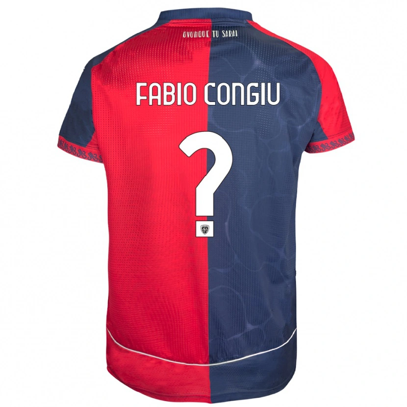 Danxen Bambino Maglia Fabio Congiu #0 Rosso Blu Navy Kit Gara Home 2025/26 Maglietta