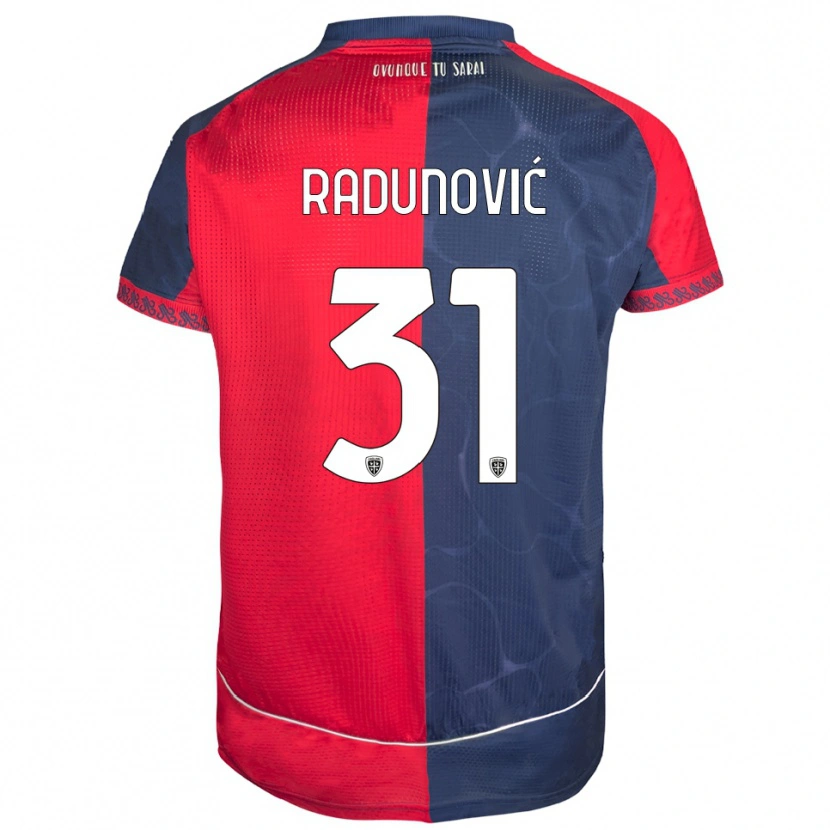 Danxen Bambino Maglia Boris Radunović #31 Rosso Blu Navy Kit Gara Home 2025/26 Maglietta
