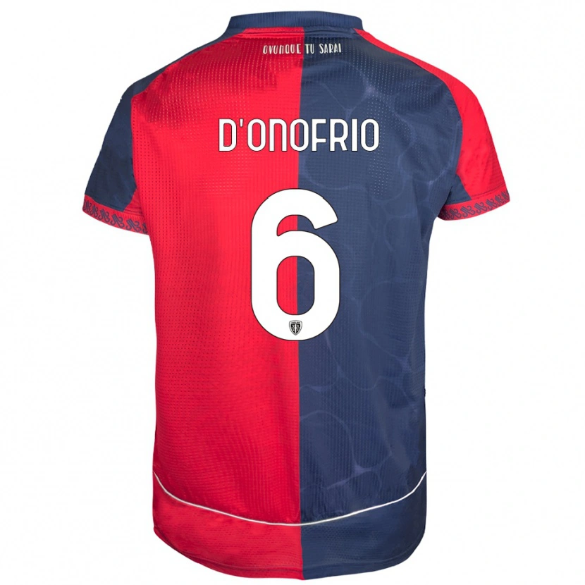 Danxen Bambino Maglia Vincenzo D'onofrio #6 Rosso Blu Navy Kit Gara Home 2025/26 Maglietta