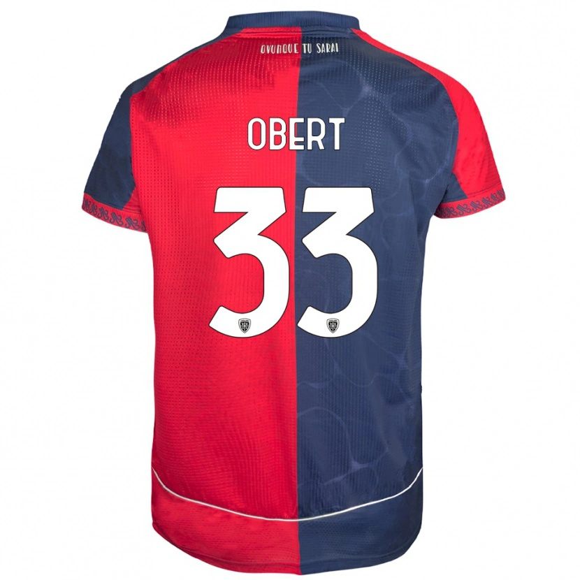 Danxen Bambino Maglia Adam Obert #33 Rosso Blu Navy Kit Gara Home 2025/26 Maglietta
