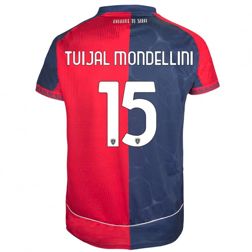 Danxen Bambino Maglia Luca Tuijai Mondellini #15 Rosso Blu Navy Kit Gara Home 2025/26 Maglietta
