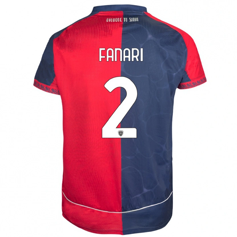 Danxen Bambino Maglia Leonardo Fanari #2 Rosso Blu Navy Kit Gara Home 2025/26 Maglietta