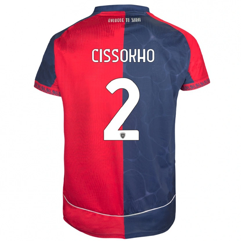 Danxen Bambino Maglia Moussa Cissokho #2 Rosso Blu Navy Kit Gara Home 2025/26 Maglietta