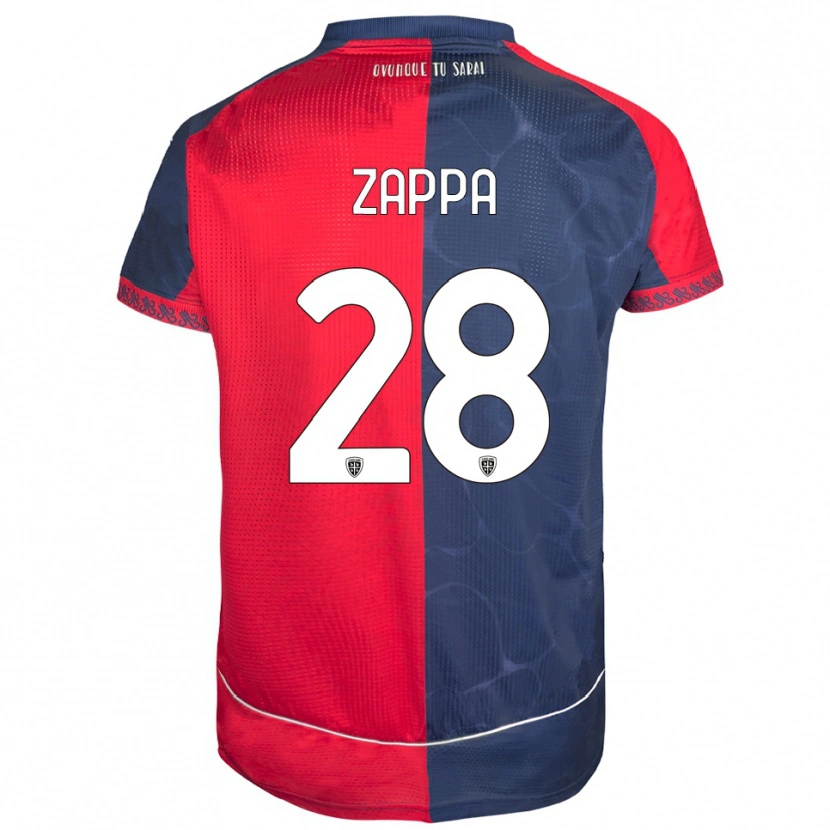 Danxen Bambino Maglia Gabriele Zappa #28 Rosso Blu Navy Kit Gara Home 2025/26 Maglietta