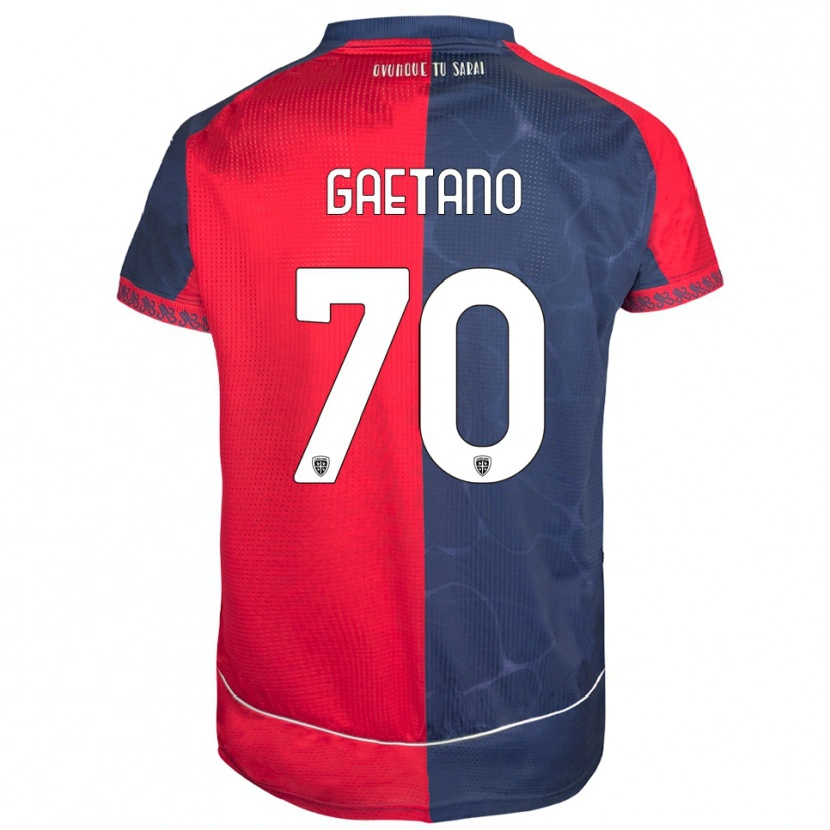 Danxen Bambino Maglia Gianluca Gaetano #70 Rosso Blu Navy Kit Gara Home 2025/26 Maglietta