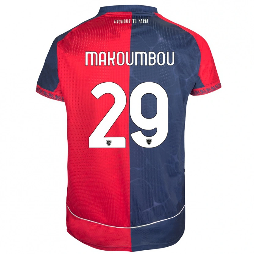 Danxen Bambino Maglia Antoine Makoumbou #29 Rosso Blu Navy Kit Gara Home 2025/26 Maglietta
